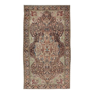 Antique Persian Malayer Gallery Rug With Large Floral Medallion With Soft Colors For Sale