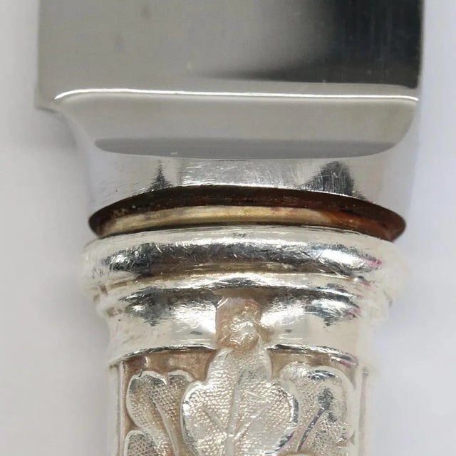 Metal Early 21st Century French Odiot Demidoff Sterling Silver & Stainless Steel Dinner Knife For Sale - Image 7 of 9