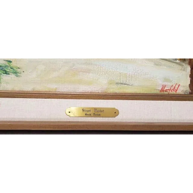 Impressionist Gerald Merfeld "Street Market, Vietnam" Original Oil Painting C.1980s For Sale - Image 3 of 9