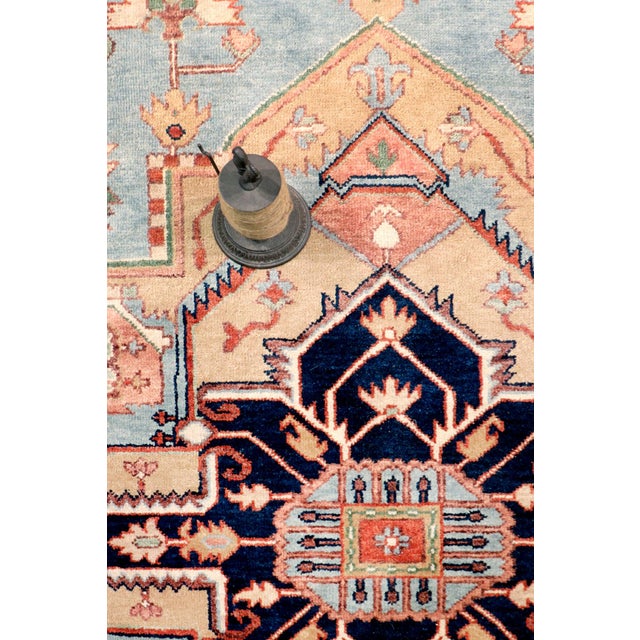 Traditional Pasargad Home Serapi L. Blue Wool Area Rug, 8'11'' X 9' 0'' For Sale - Image 3 of 6