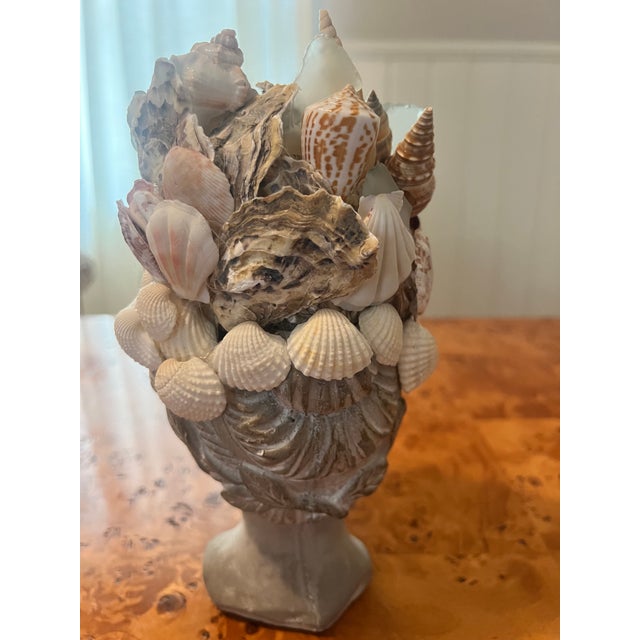 Glass Greek Goddess Bust Encrusted With Shells and Sea Glass For Sale - Image 7 of 9