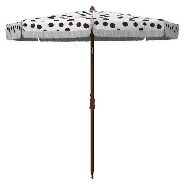 Safavieh Outdoor Sydney 6.5 ft Umbrella - White/Black Polka Dot For Sale - Image 4 of 4