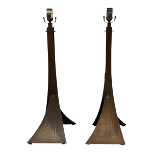 Hubbardton Forge Iron Modern Table Lamps Pair
