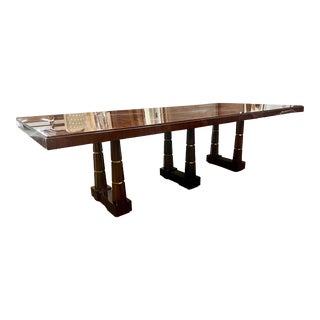 Ralph Lauren Penthouse Mahogany Duke Triple Pedestal Dining Table For Sale