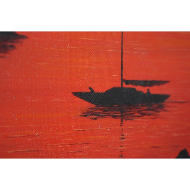 Photorealism 1990s Seascape Painting Wall Art - Original Acrylic Art by Randall Seals 16x20 Inches - Sunset Coastal Home Decor For Sale - Image 3 of 5