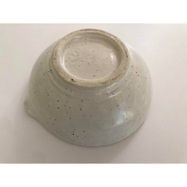 Ceramic Vintage Hand Crafted Spouted Glazed Ceramic Bowl For Sale - Image 7 of 8
