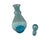 Vintage Mid Century Modern Vintage Small Blue Decanter Bottle With Stopper Hand Blown For Sale - Image 4 of 7