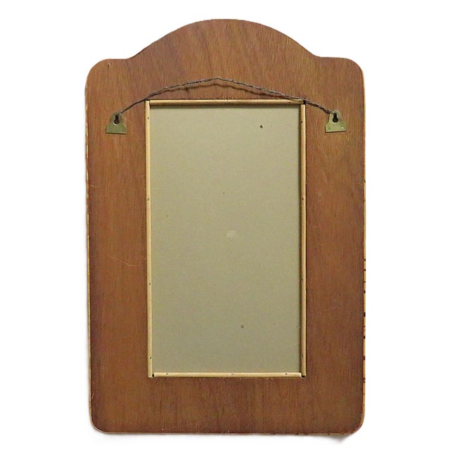 Mid 20th Century Bamboo Wall Mirror Herringbone Design For Sale - Image 5 of 5