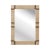 Wood frame is covered with cream abaca rope to give this mirror an organic, natural aesthetic.