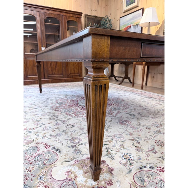 Brown Vintage Ethan Allen Goodwin Louis XVI Style Extendable Dining Table Set For Sale - Image 8 of 12