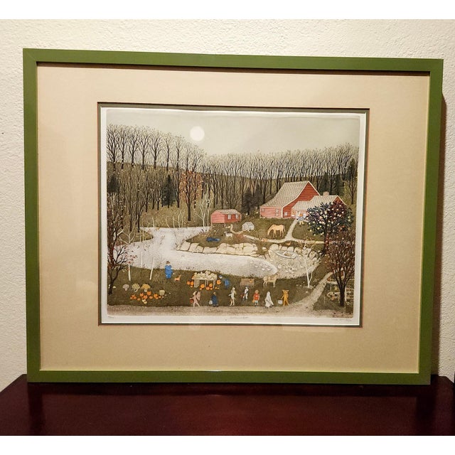 Final Clearance Thru 2025 Cuca Romley b.1933 Signed Folk Art American Lifestyle Painted Etched Drawing of 20th Century For Sale - Image 14 of 18