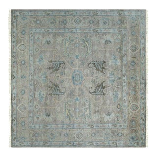9x12 Ivory Hand-Knotted Wool Faded Serenity Classic Traditional Carpet Rug For Sale