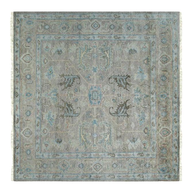 9x12 Ivory Hand-Knotted Wool Faded Serenity Classic Traditional Carpet Rug For Sale