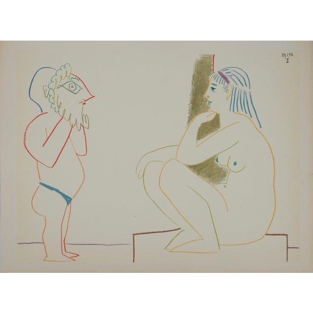Pablo Picasso, Man with Mask and Seated Nude, Lithograph For Sale - Image 6 of 6