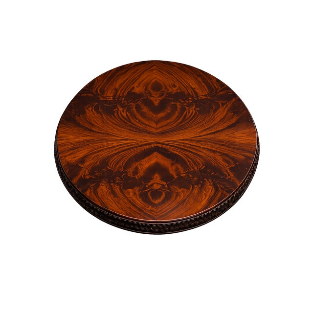 American 1930s Magnificent Mahogany Table With Braided Leather Border For Sale - Image 3 of 3