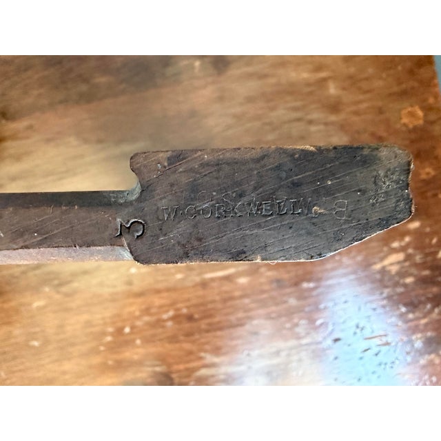 19th Century 19th Century English Beech Molding Plane With Original Wedge and Historic Owners Stamps For Sale - Image 5 of 6