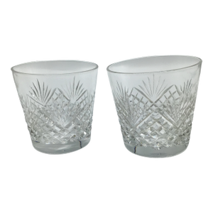 Royal Doulton Juno Pattern Cut Crystal Old Fashioned Glasses-Set of 2