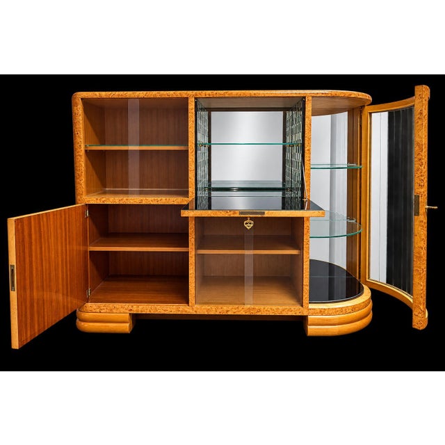 Art Deco Burl Wood Veneer Home Bar, 1930s For Sale - Image 9 of 9