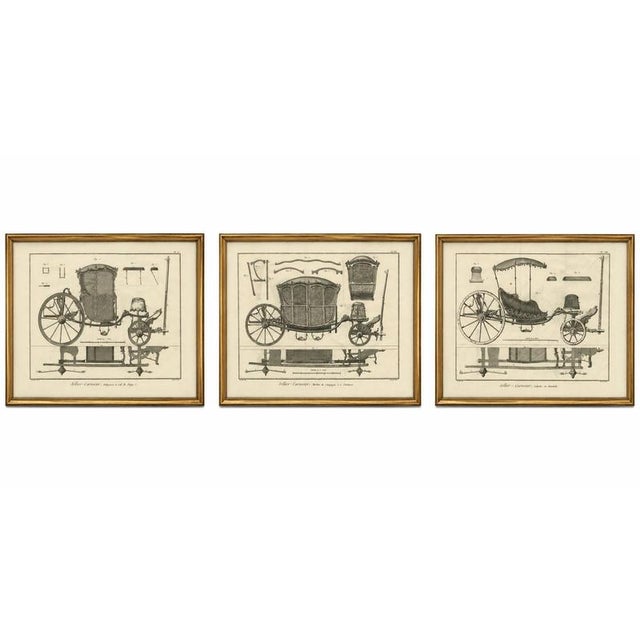 Copper Antique French Carriage & Coachbuilding Engravings, 1771, Set of 3 For Sale - Image 8 of 8
