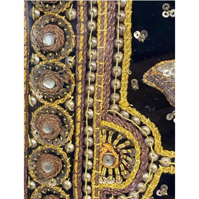Vintage Burmese Kalaga Framed Embroidery For Sale - Image 9 of 12