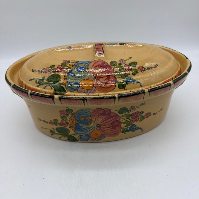 Vintage Hand-Painted French Covered Terrine, H. Siegfried, Soufflenheim, Alsace For Sale - Image 12 of 13