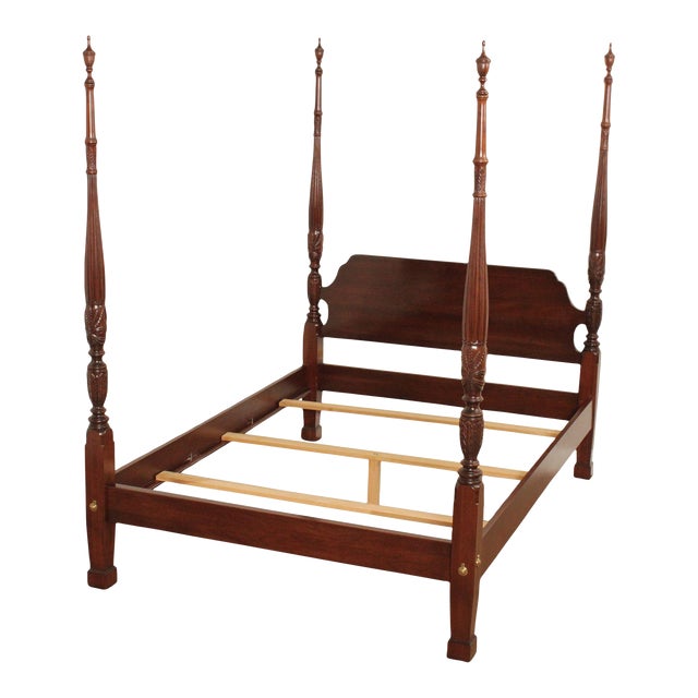 Ethan Allen #39 Georgian Court #39 Queen Size Cherry Poster Bed Chairish
