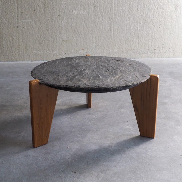 Brutalist Slate and Pine Side Tables, 1970s, Set of 2 For Sale - Image 15 of 18