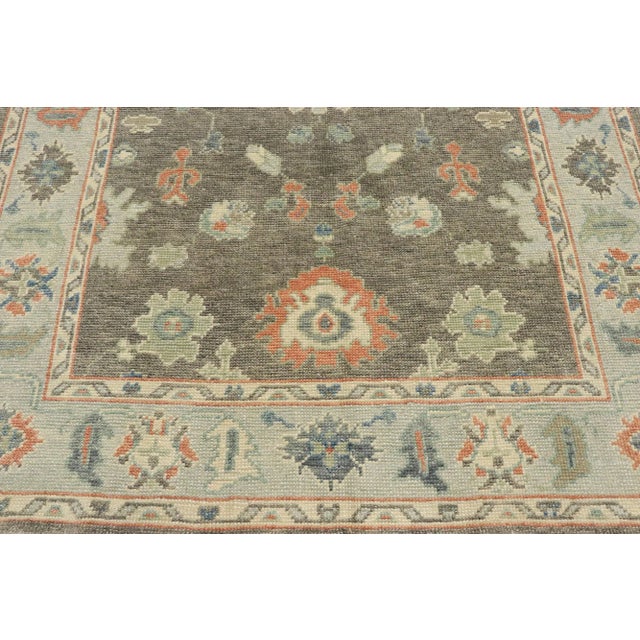 Earth-Tone Turkish Oushak Rug - 05'02 X 07'06 For Sale - Image 4 of 9