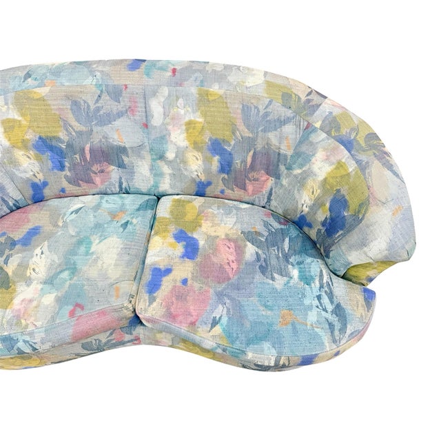 1990 Postmodern Kagan Style Biomorphic Kidney Bean Shaped Curved Platform Carson’s Loveseat Sofa For Sale In Dallas - Image 6 of 12