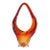 Vintage Murano-Style Red and Orange Hand-Blown Art Glass Loop Basket Vase For Sale