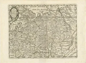 Antique Map of Russia by N. Sanson, 1705