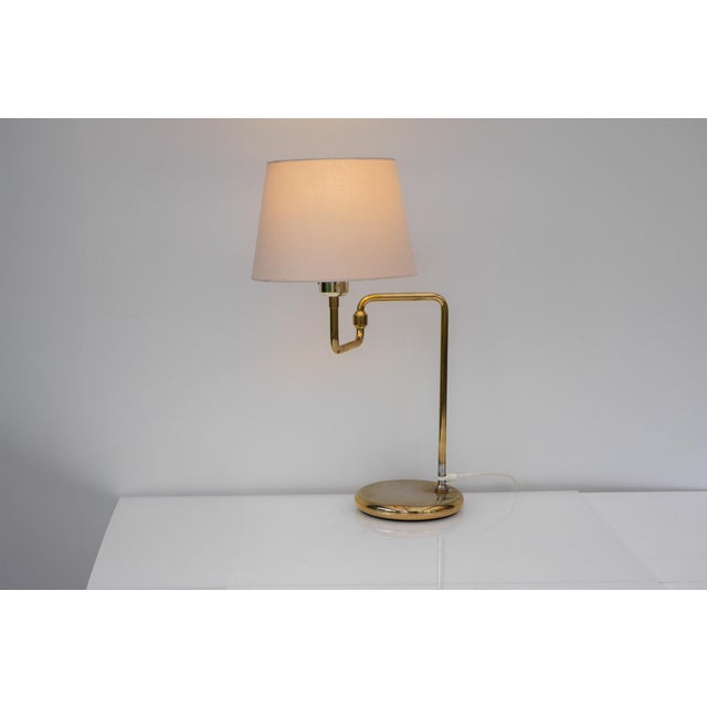 Scandinavian Brass Swing Arm Table Lamp For Sale - Image 5 of 12