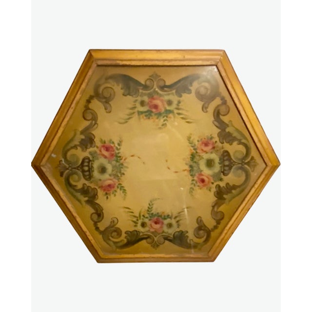 Vintage Italian Florentine Hexagon Coffee Table Hand Painted Gold Gilt Hollywood Regency For Sale - Image 11 of 14