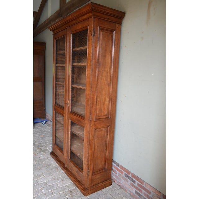 Antique Oak Bookcase with Mesh Doors For Sale - Image 10 of 11