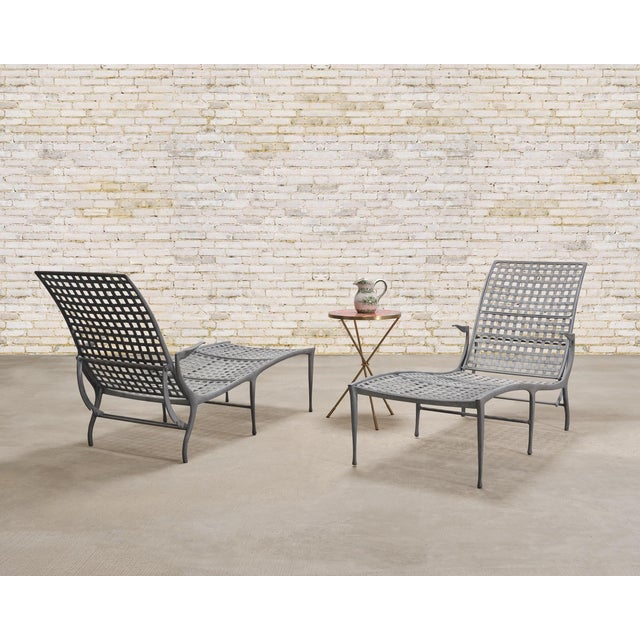 An elegant pair of Brown Jordan “Sol y Luna” adjustable chaise lounges designed by Dan Johnson. Originally designed in...