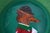 Traditional Hand Painted Mr. Snooty Fox Glass Dome Hunter Green Paperweight For Sale - Image 3 of 3