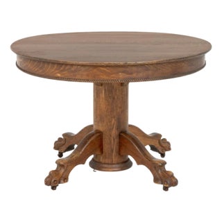 Arts and Crafts Tiger Oak Center Table For Sale
