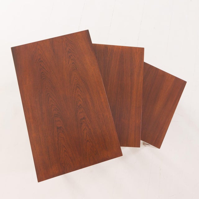 Vintage Danish Rosewood Nesting Tables by Severin Hansen for Haslev Møbelsnedkeri, 1960s, Set of 3 For Sale - Image 11 of 18