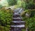 The Long Way Home by Thane Gorek | Gouache and oil on canvas Landscape with stone steps and trees For Sale - Image 4 of 4