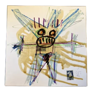 Contemporary Original Wayne Cunningham Abstract Painting/Collage/Pastel Signed