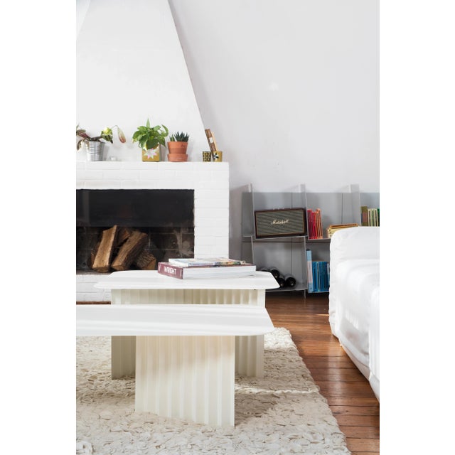 Transitional RS Barcelona Plec Large Steel Table, White For Sale - Image 3 of 11