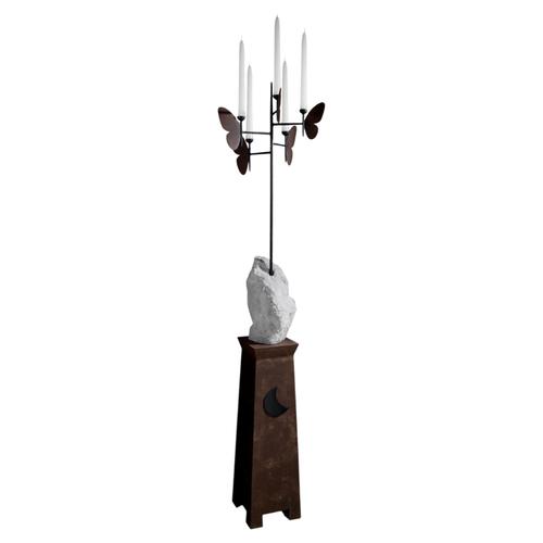 Black Candleholder in Steel by Frederic Gaillard For Sale - Image 8 of 8