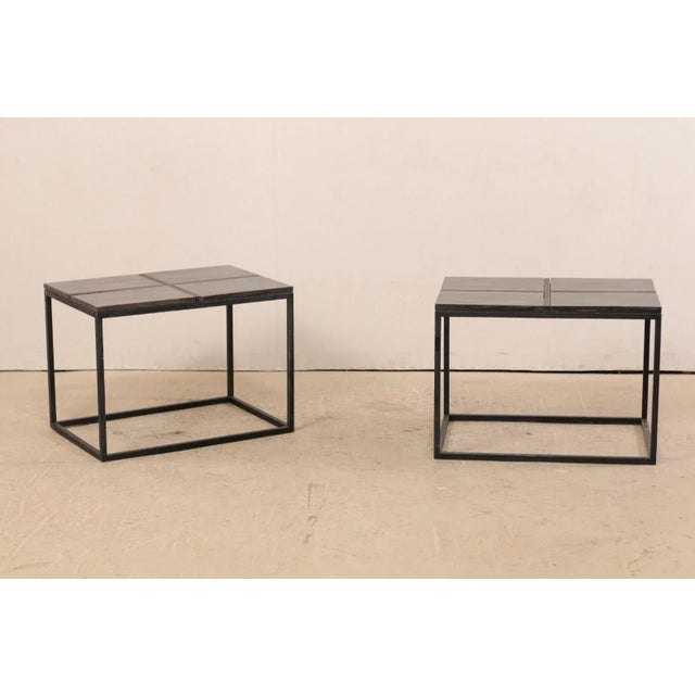 Wood Petrified Wood Top Coffee Tables - a Pair For Sale - Image 7 of 11