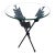 Vintage Mid Century Black Iron & Glass Arrow Side/End Accent Table For Sale