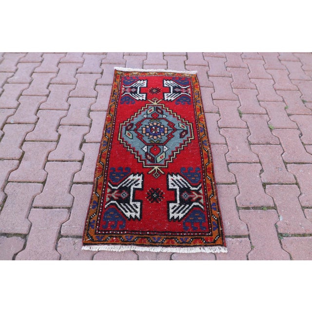 1950s Turkish Vintage Wool Doormat Rug For Sale - Image 13 of 13