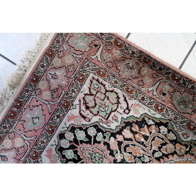 1950s 1950s, Handmade Vintage Persian Tabriz Silk Rug 2.5' X 4.3' For Sale - Image 5 of 13