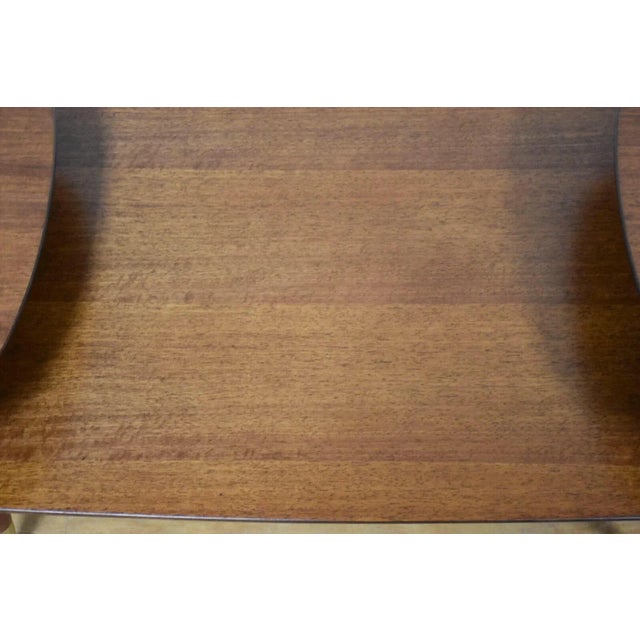 2-Tiered Mahogany & Brass Coffee Table For Sale - Image 5 of 10