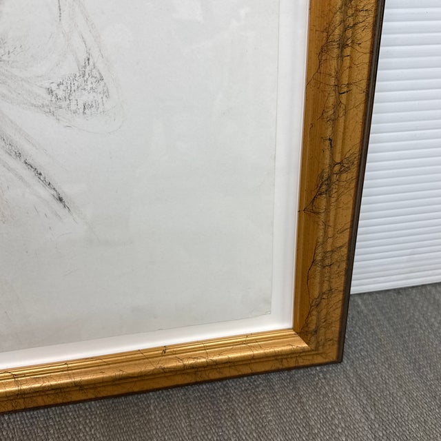 Abstract Expressionist Nude Figure Drawing, Framed For Sale - Image 9 of 11