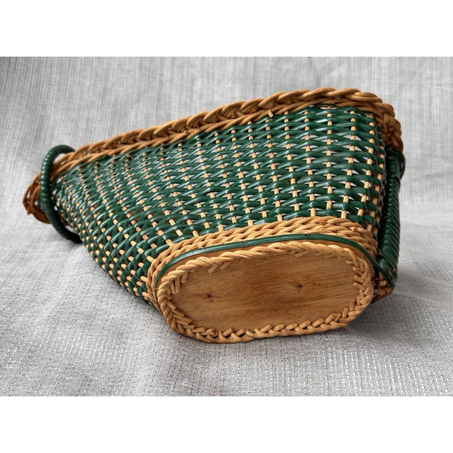 Vintage French Wicker Wine Bottle Holder For Sale - Image 13 of 14