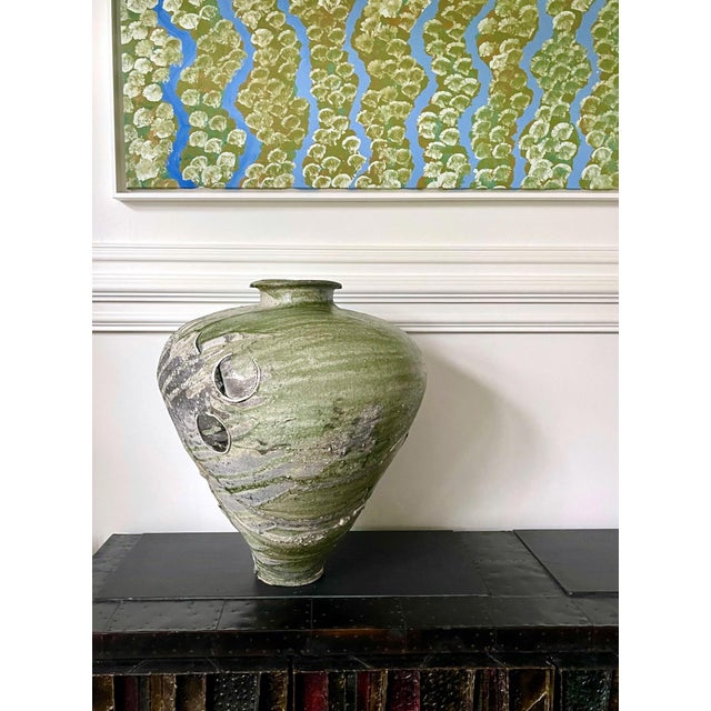 Massive Ceramic Jar Tsubo by Japanese Potter Yui Tsujimura For Sale - Image 12 of 18